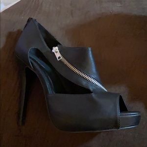 Black Call It Spring Zipper Heels